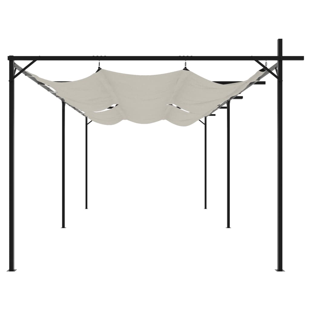 Pergola s pomičnim krovom krem 589x292x230 cm