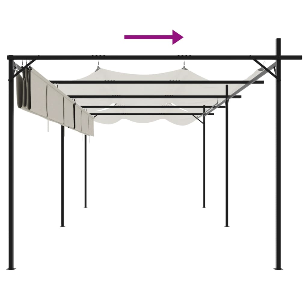 Pergola s pomičnim krovom krem 589x292x230 cm