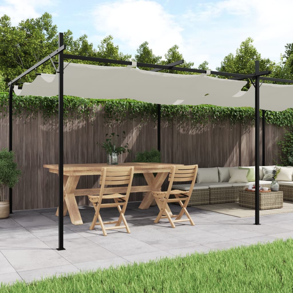 Pergola s pomičnim krovom krem 589x292x230 cm