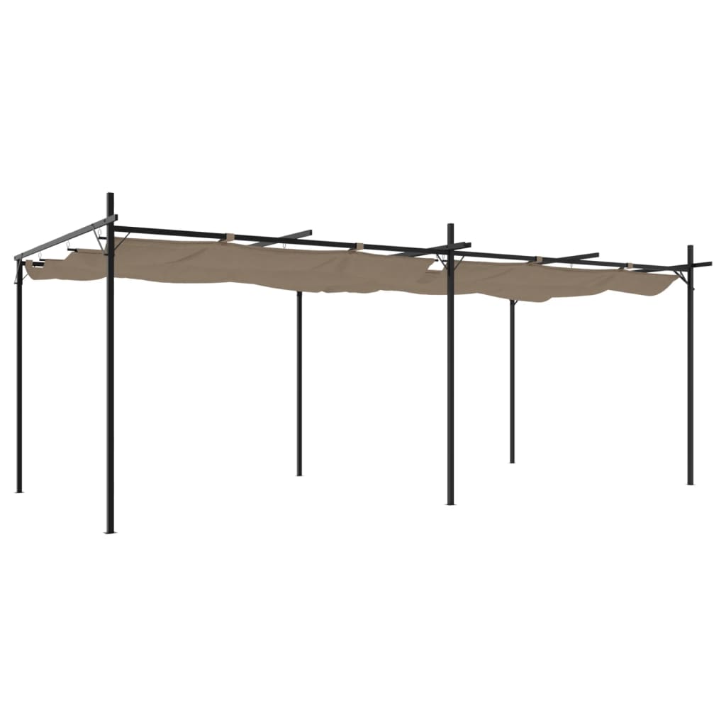 Pergola s pomičnim krovom smeđesiva 589x292x230 cm