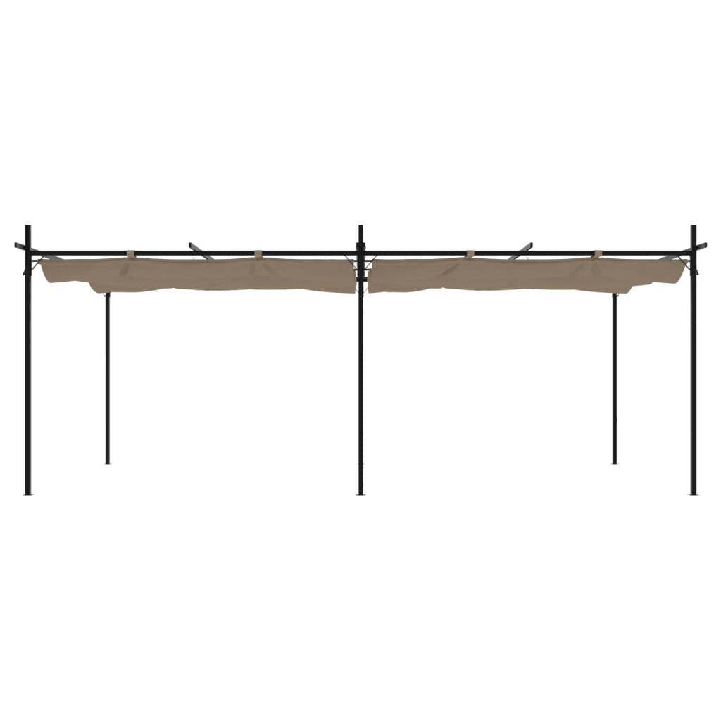 Pergola s pomičnim krovom smeđesiva 589x292x230 cm