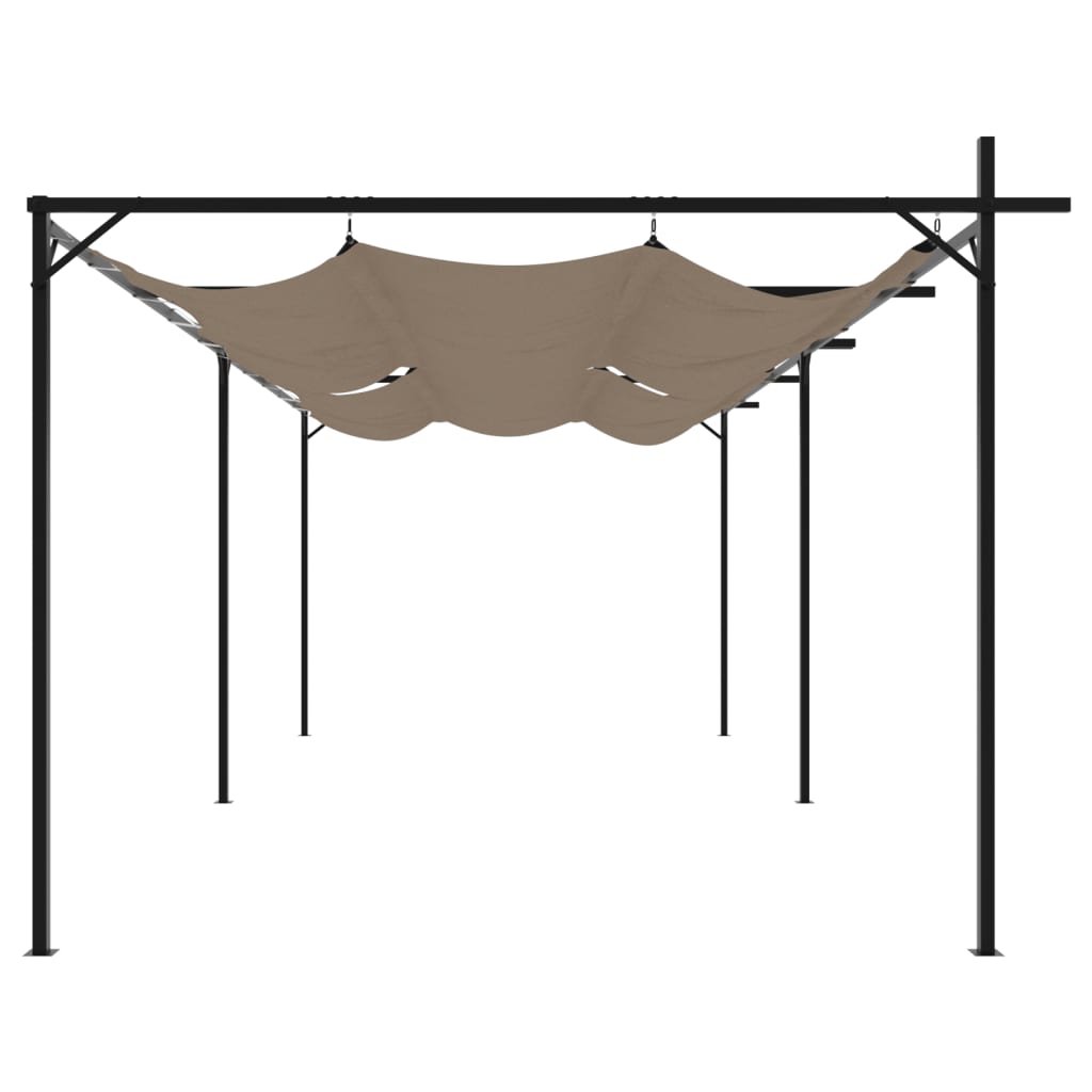 Pergola s pomičnim krovom smeđesiva 589x292x230 cm