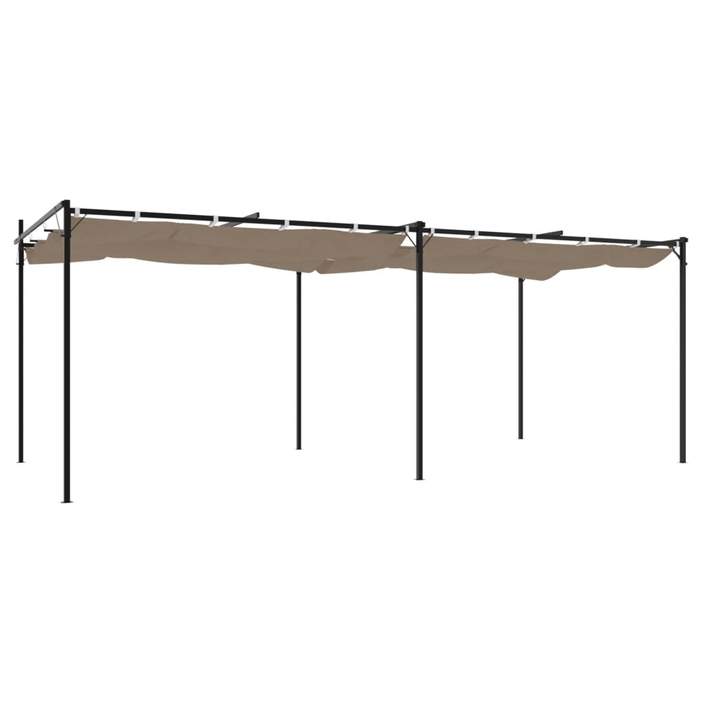 Pergola s pomičnim krovom smeđesiva 589x292x230 cm