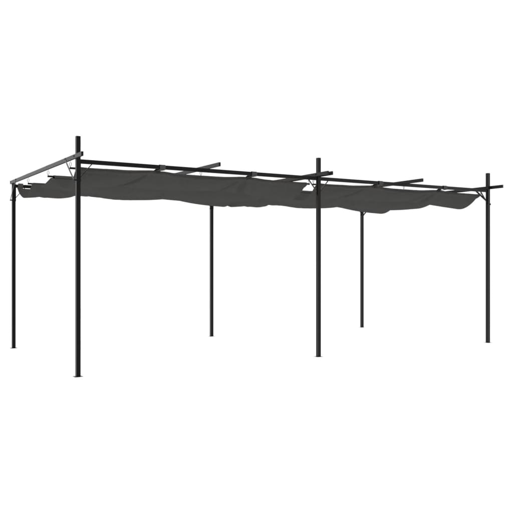 Pergola s pomičnim krovom antracit 589x292x230 cm