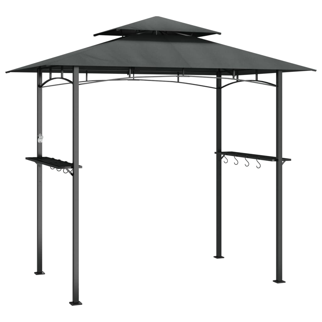 Sjenica za roštilj s policama antracit 240x150x243 cm čelična