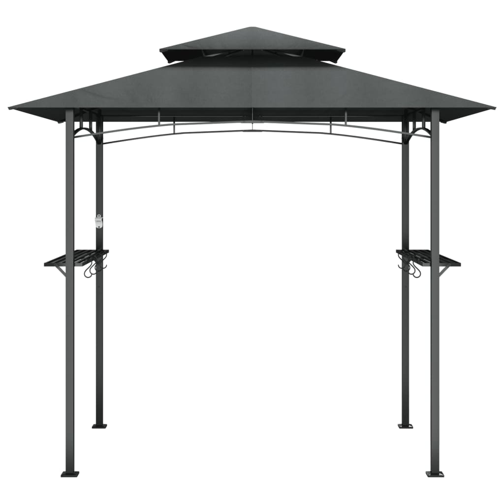 Sjenica za roštilj s policama antracit 240x150x243 cm čelična