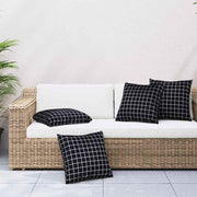 Jastučići za raspršenje Kockasto 4 pcs Crna Karirana 40 x 40 cm