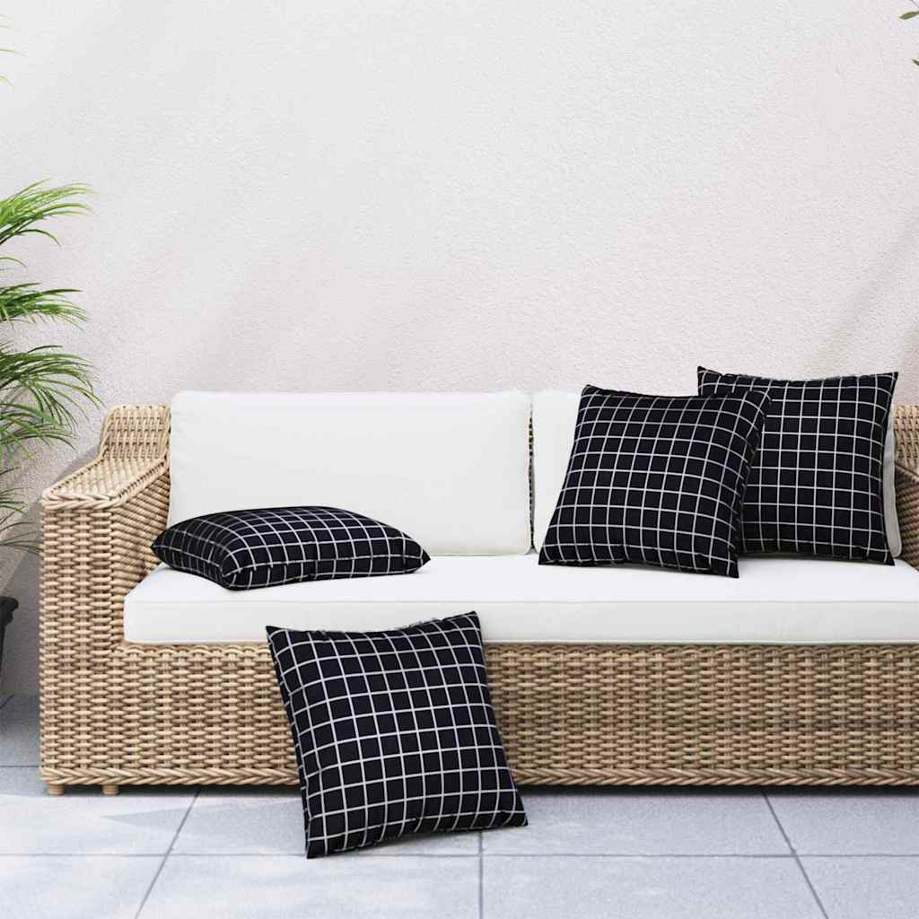 Jastučići za raspršenje Kockasto 4 pcs Crna Karirana 40 x 40 cm