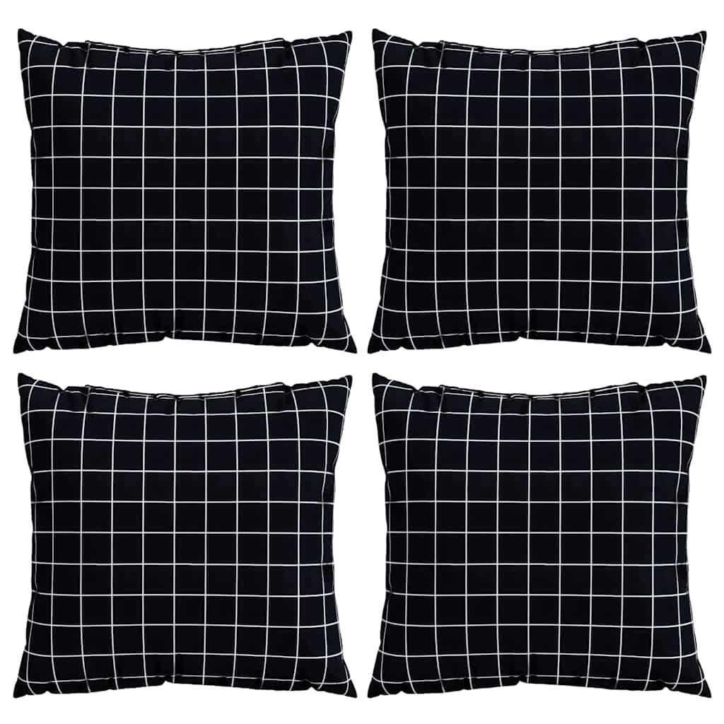Jastučići za raspršenje Kockasto 4 pcs Crna Karirana 40 x 40 cm
