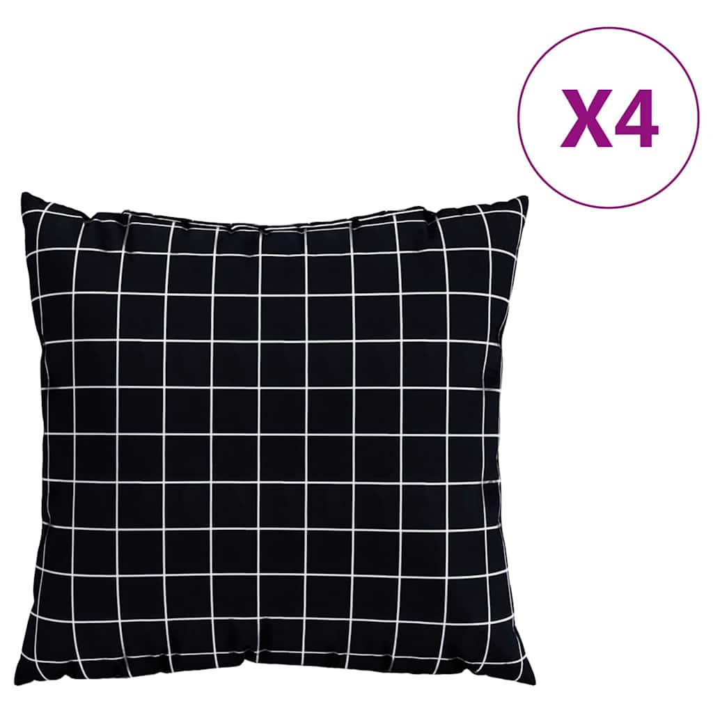 Jastučići za raspršenje Kockasto 4 pcs Crna Karirana 40 x 40 cm