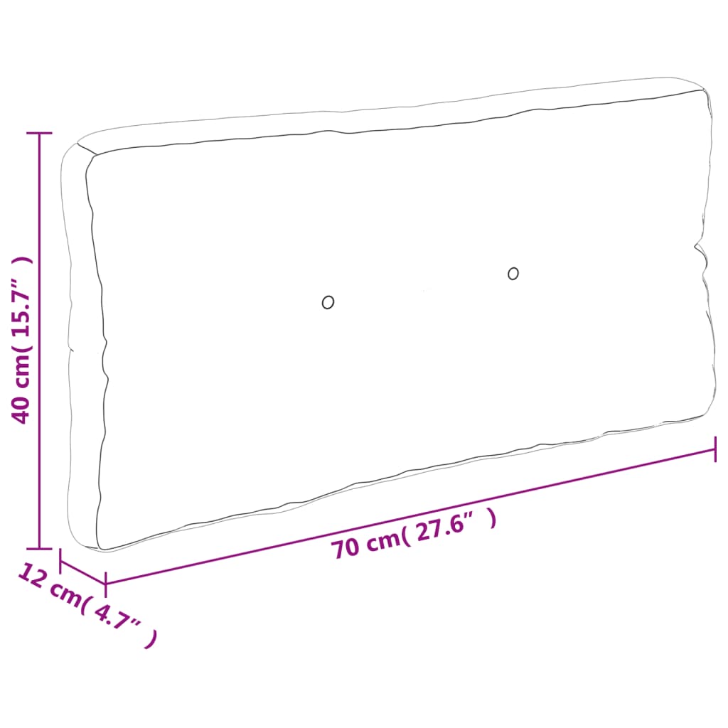 Jastuk za palete s uzorkom lišća 70 x 40 x 12 cm od tkanine
