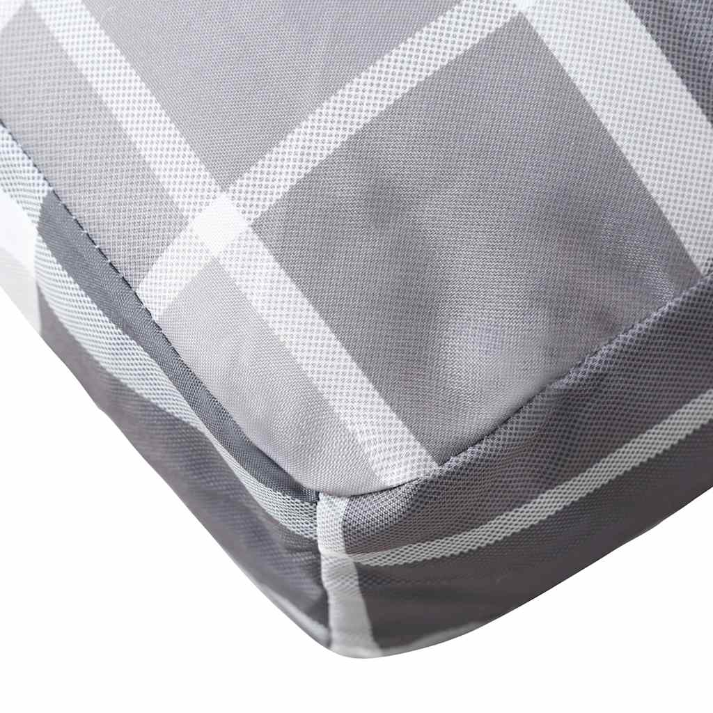 Jastuk za palete sivi karirani 120 x 40 x 12 cm od tkanine