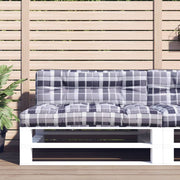 Jastuk za palete sivi karirani 120 x 40 x 12 cm od tkanine