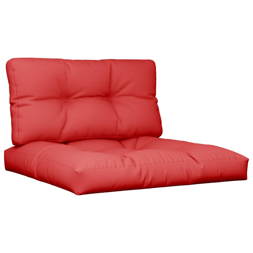 Jastuci za palete 2 kom crveni od tkanine Crvena 70 x 70 x 12 cm