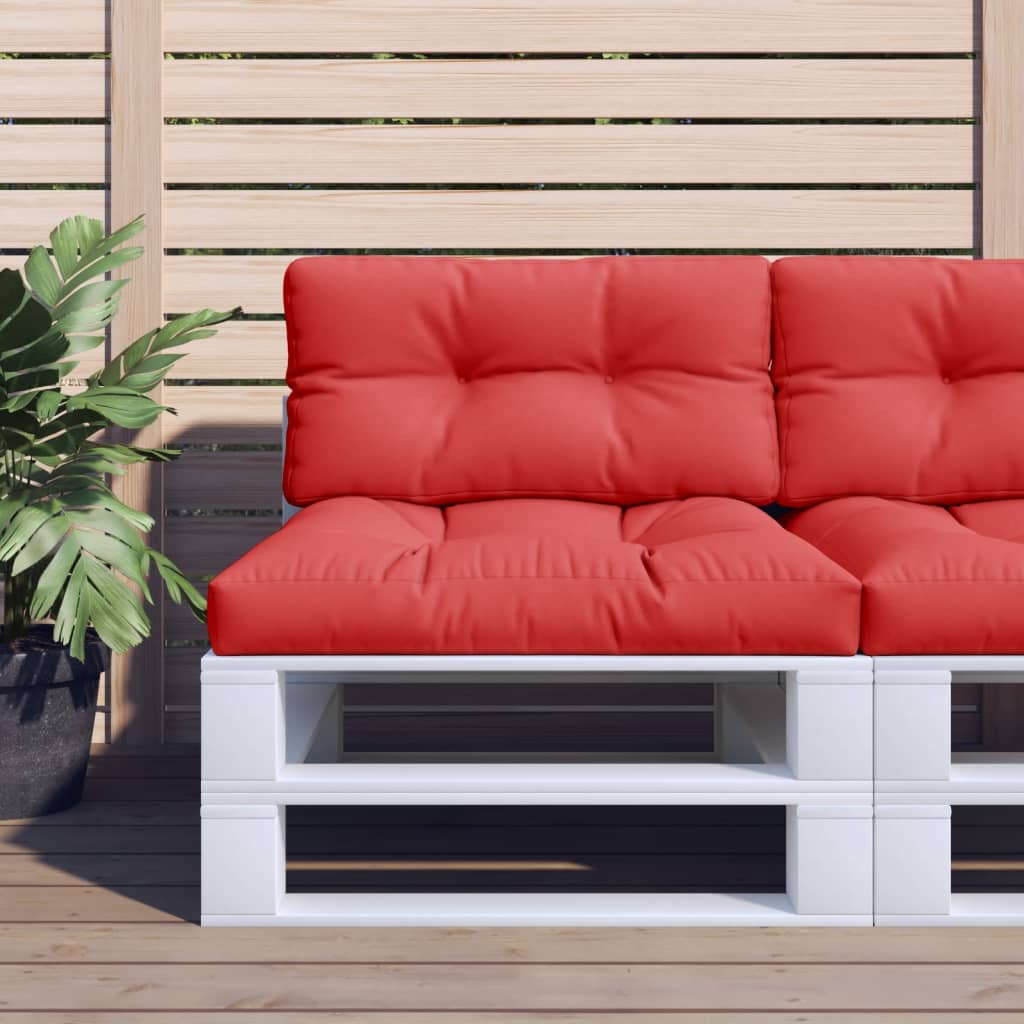 Jastuci za palete 2 kom crveni od tkanine Crvena 70 x 70 x 12 cm