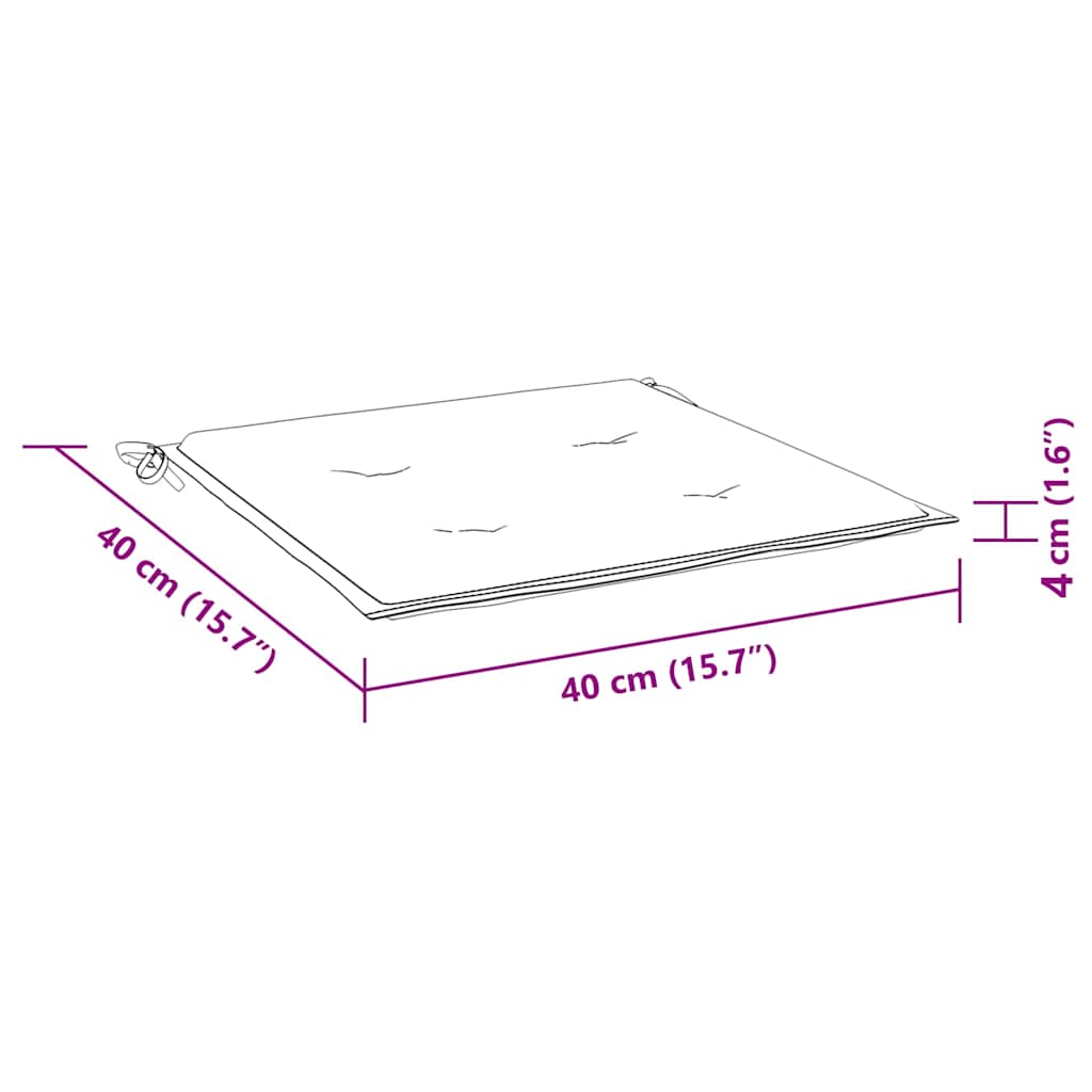 Jastuci za vrtne stolice 4 kom plavo-bijeli 40x40x4 cm tkanina