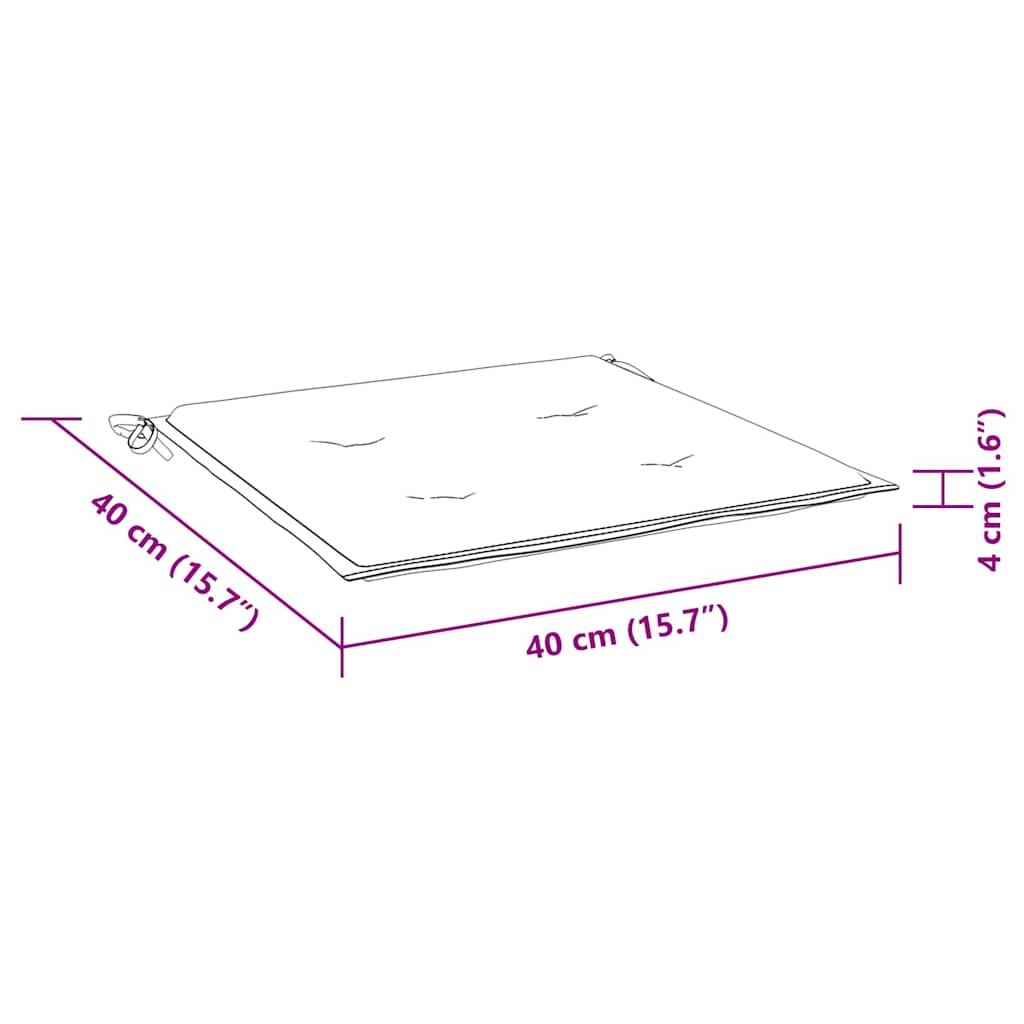 Jastuci za vrtne stolice 6 kom plavo-bijeli 40x40x4 cm tkanina