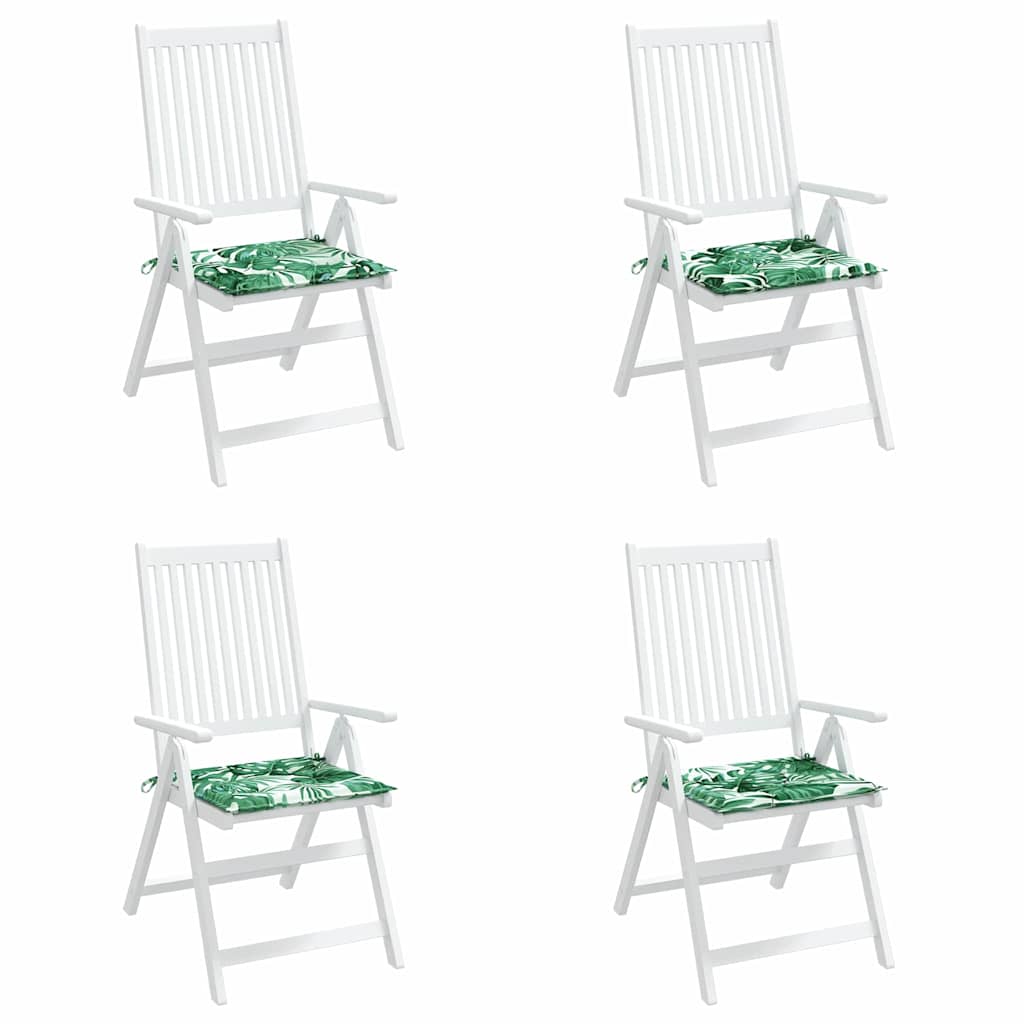Jastučići za stolice 4 pcs Uzorak lista 50 x 50 x 4 cm
