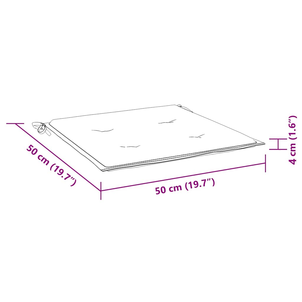 Jastuci za vrtne stolice 6 kom plavo-bijeli 50x50x4 cm tkanina