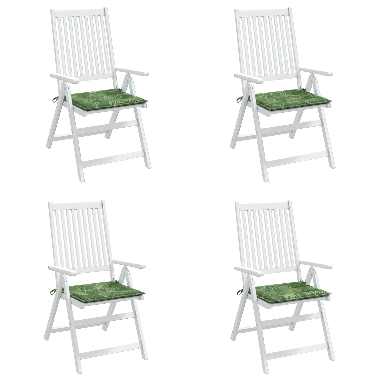 Jastučići za stolice 4 pcs Zelena i bijela 50 x 50 x 4 cm