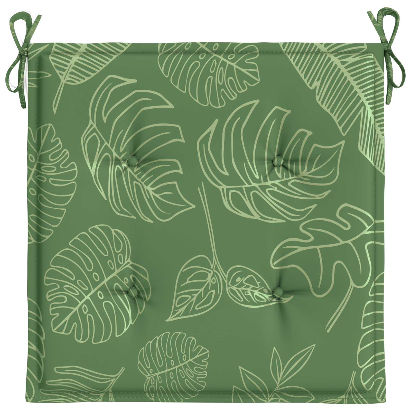 Jastučići za stolice 4 pcs Zelena i bijela 50 x 50 x 4 cm