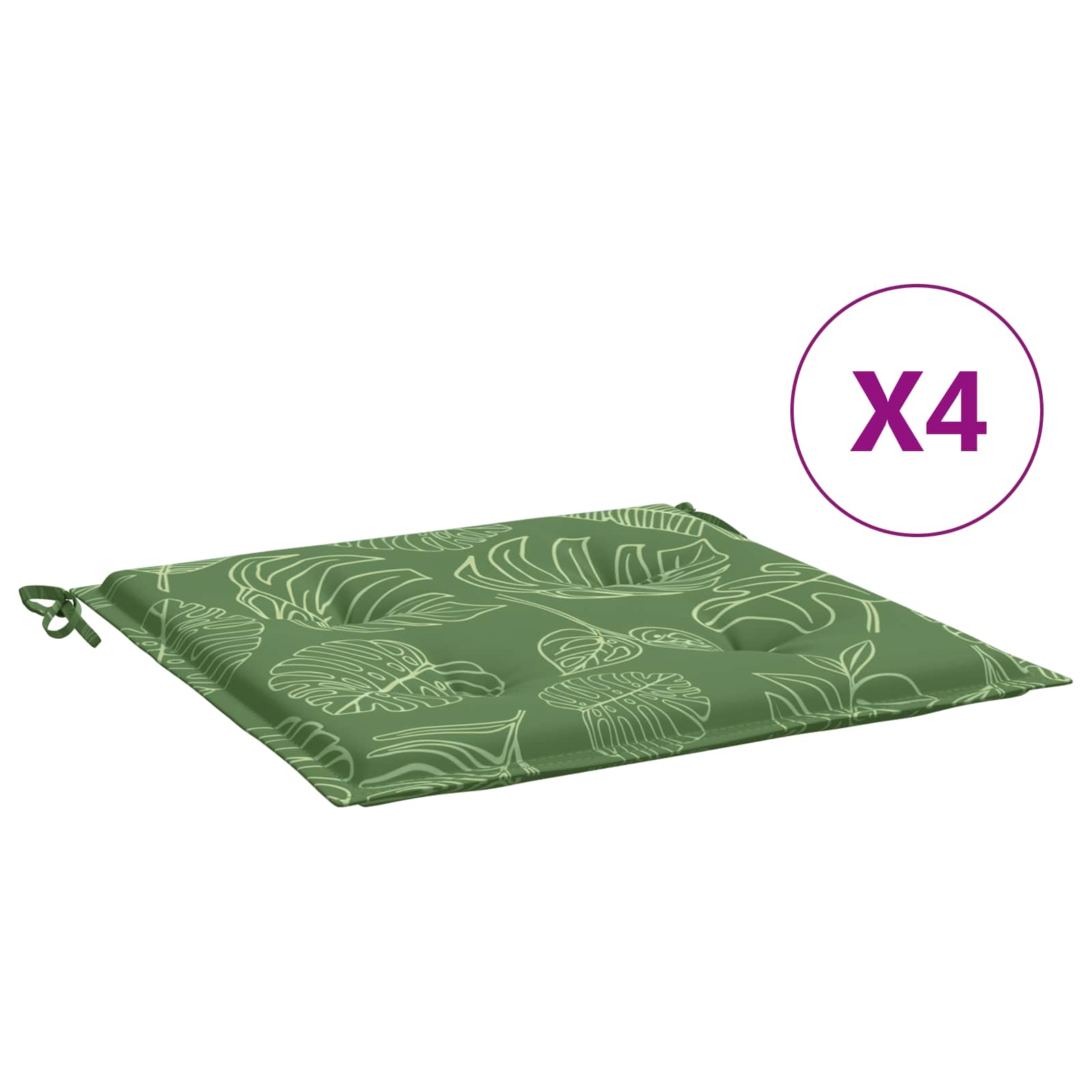 Jastučići za stolice 4 pcs Zelena i bijela 50 x 50 x 4 cm