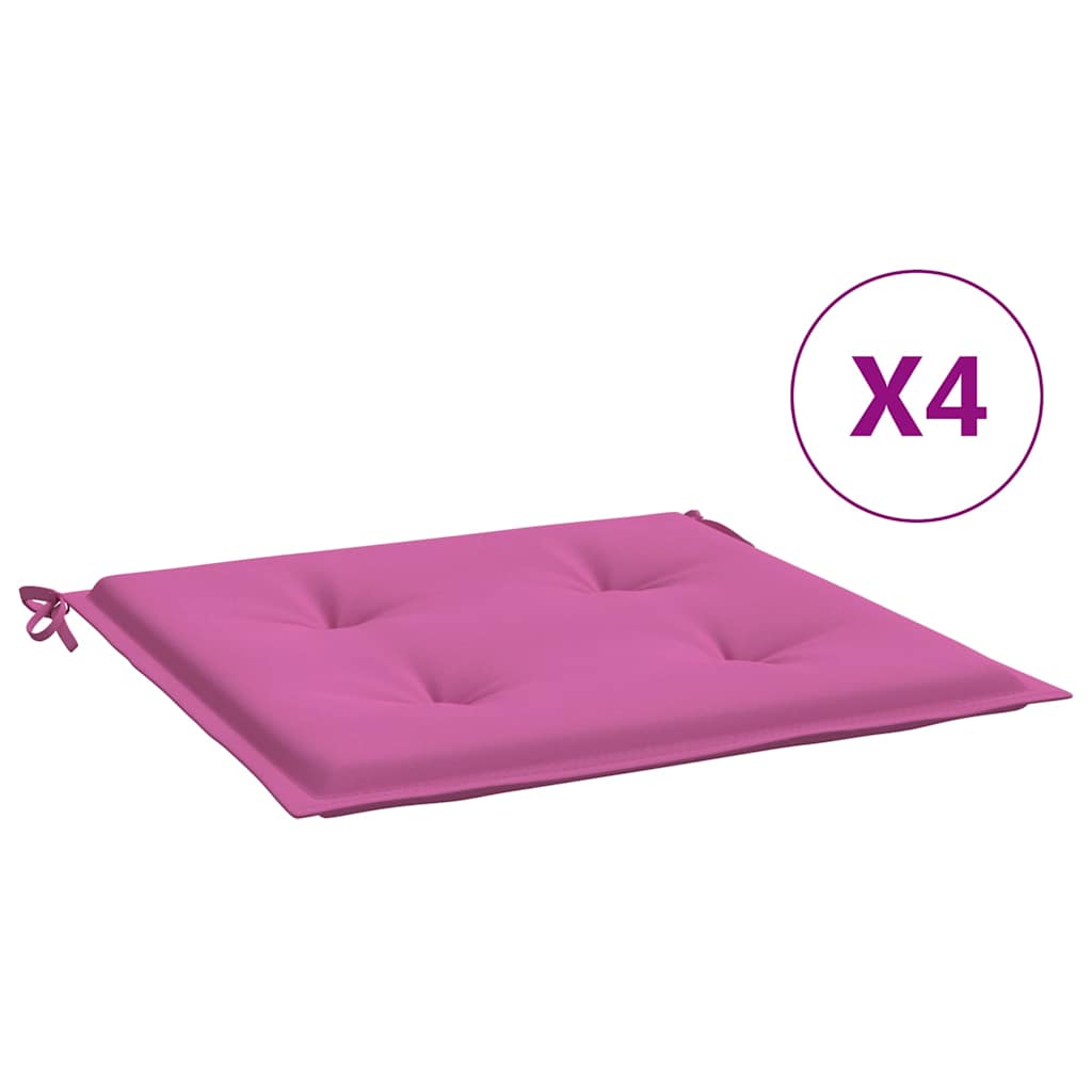 Jastuci za vrtne stolice 4 kom ružičasti 50x50x4 cm od tkanine