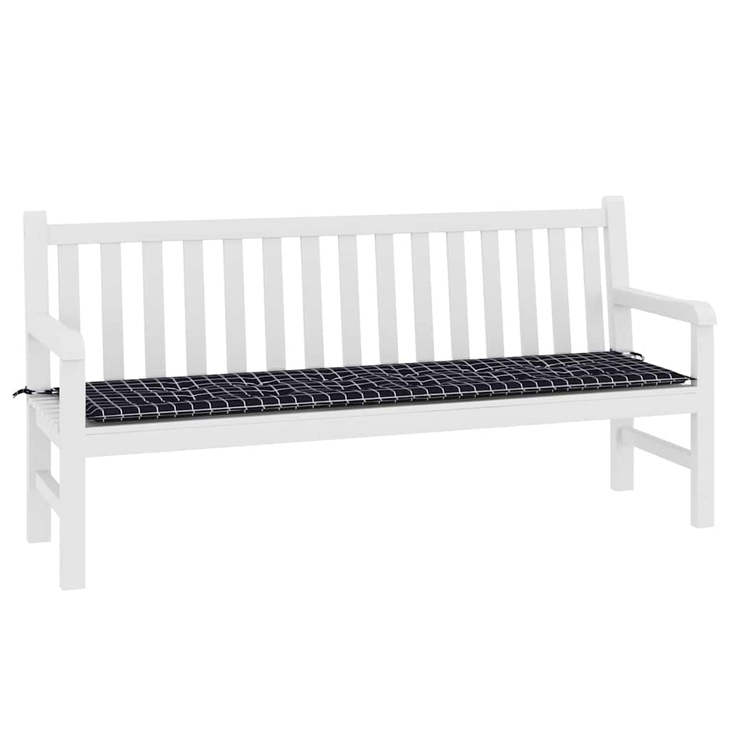 Jastučić za klupu Crna Karirana 150 x 50 x 3 cm Oxford tkanina
