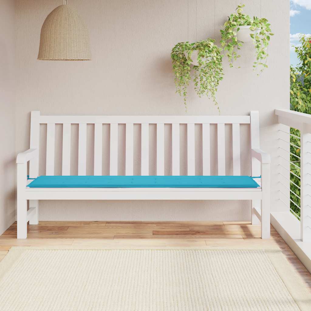 Jastuk za vrtnu klupu tirkizni 200x50x4 cm od tkanine