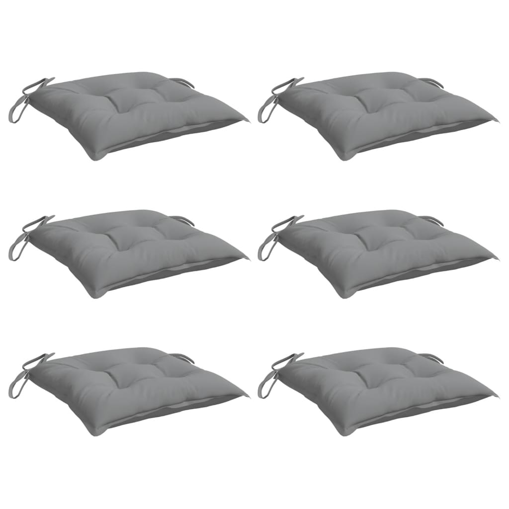 Jastuci za stolice 6 kom sivi 40 x 40 x 7 cm od tkanine Oxford