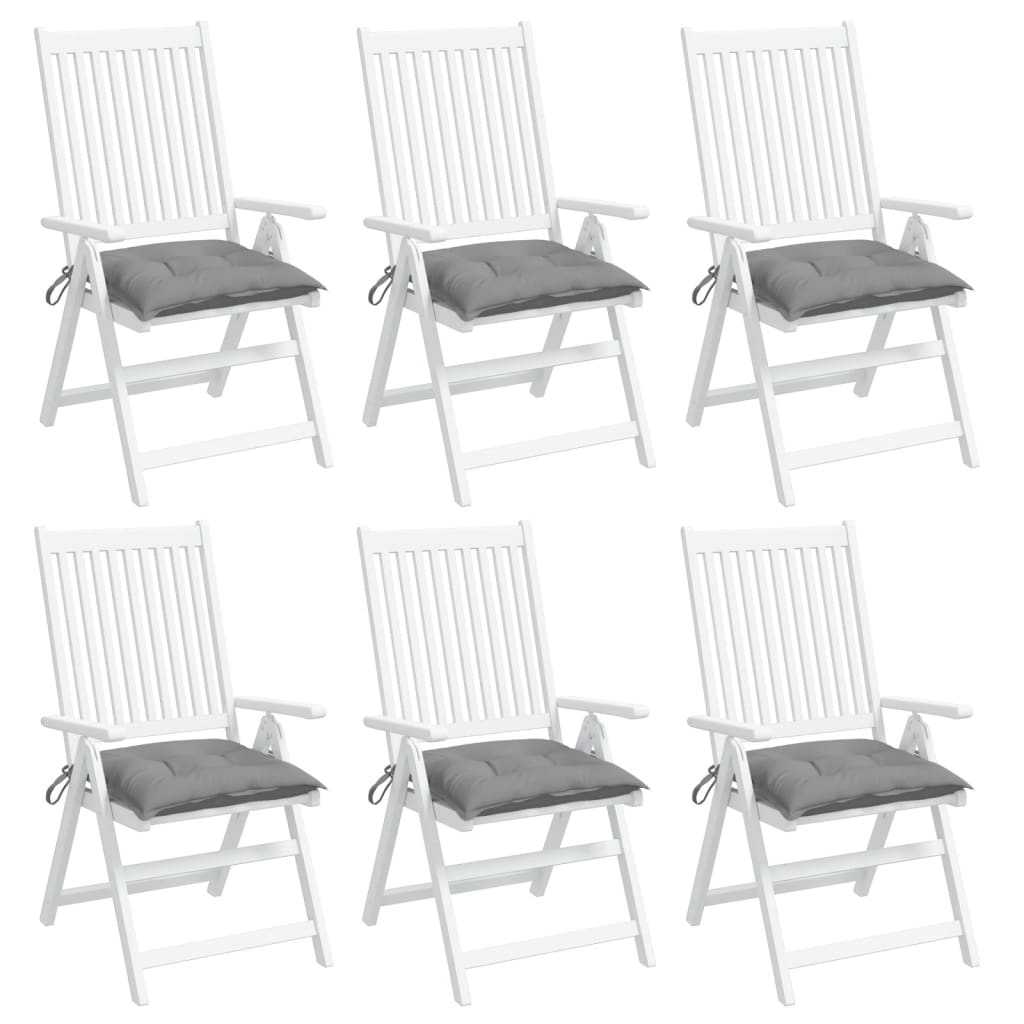 Jastuci za stolice 6 kom sivi 40 x 40 x 7 cm od tkanine Oxford