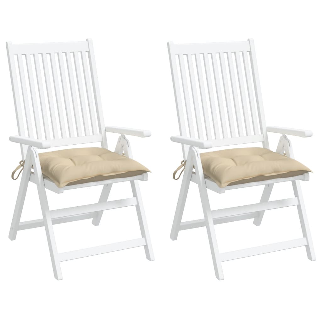 Jastuci za stolice 2 kom bež 40 x 40 x 7 cm od tkanine Oxford