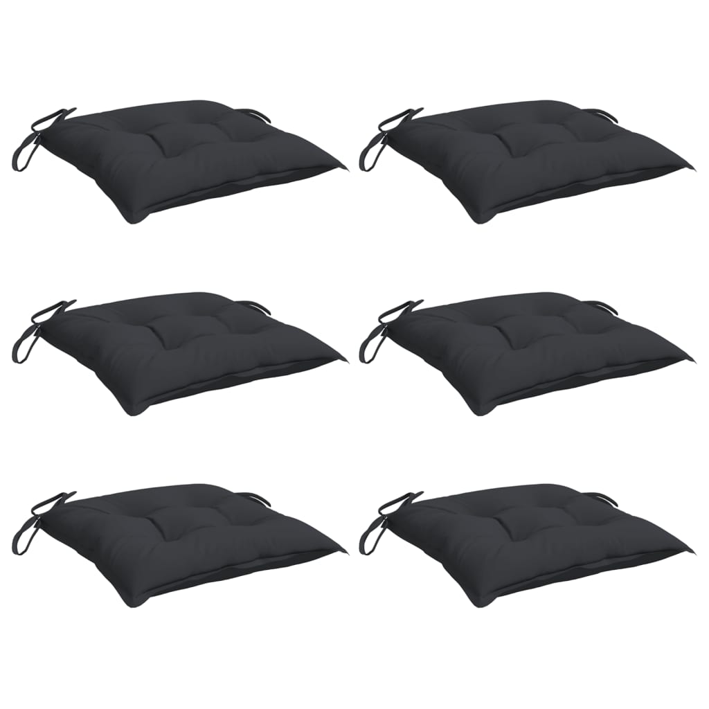 Jastuci za stolice 6 kom crni 40 x 40 x 7 cm od tkanine Oxford