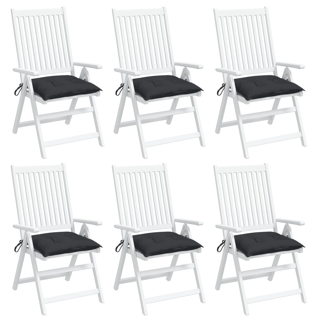 Jastuci za stolice 6 kom crni 40 x 40 x 7 cm od tkanine Oxford