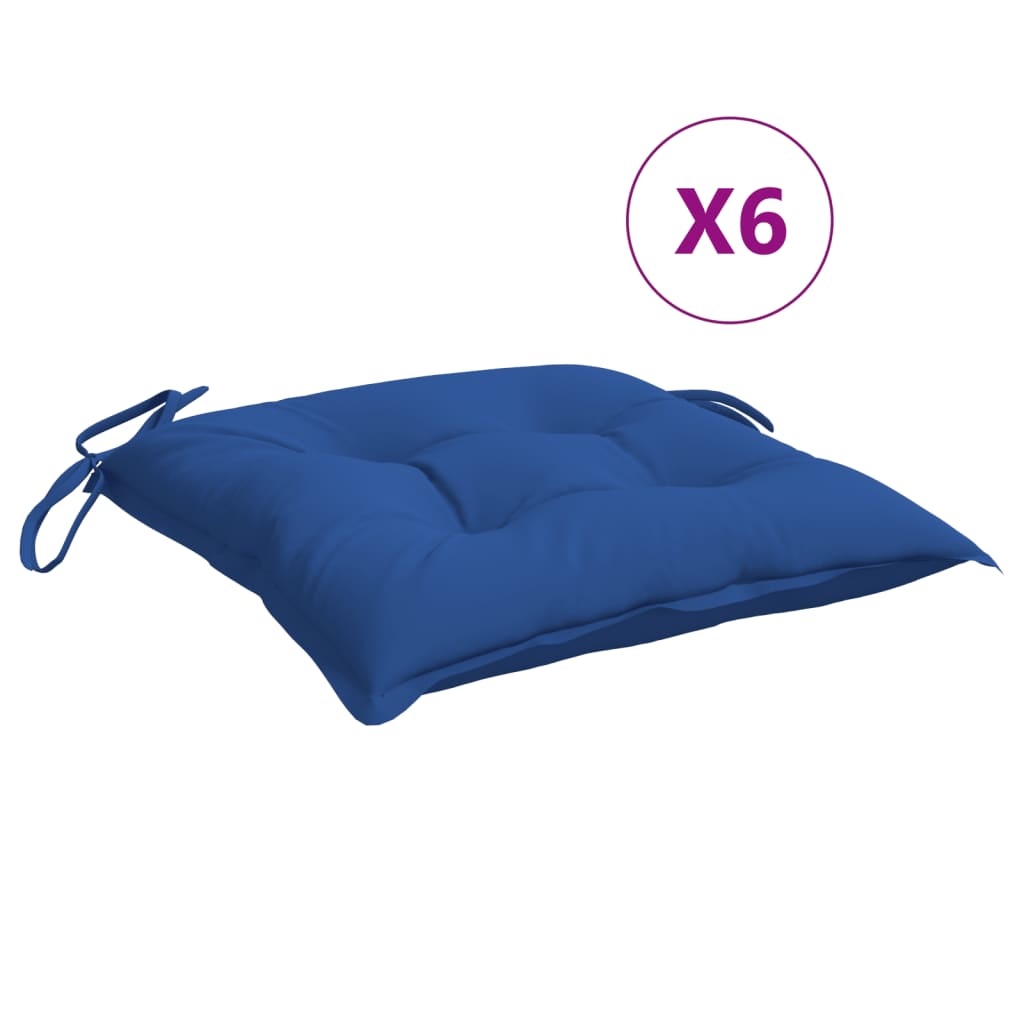 Jastuci za stolice 6 kom plavi 40 x 40 x 7 cm od tkanine Oxford