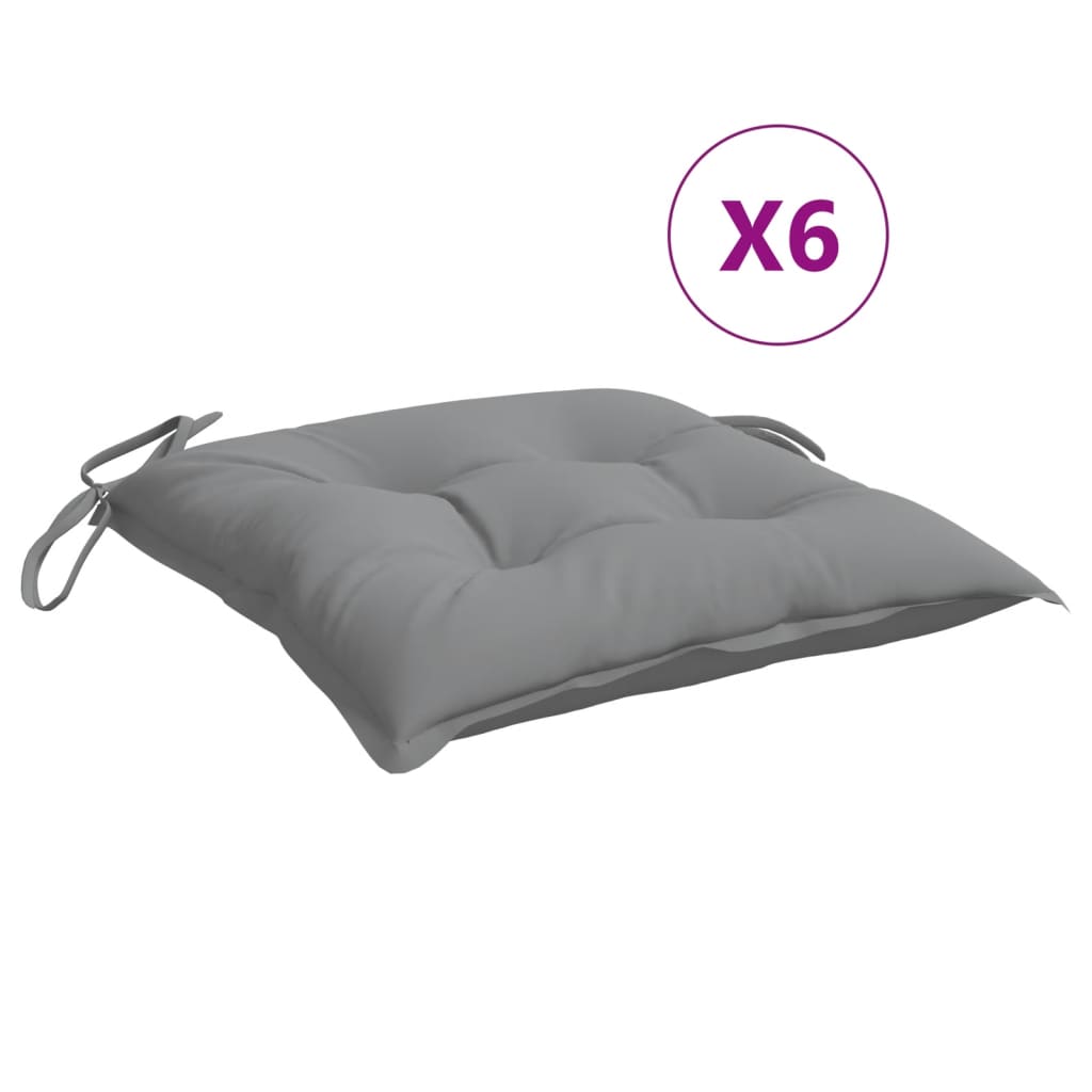 Jastuci za stolice 6 kom sivi 50 x 50 x 7 cm od tkanine Oxford