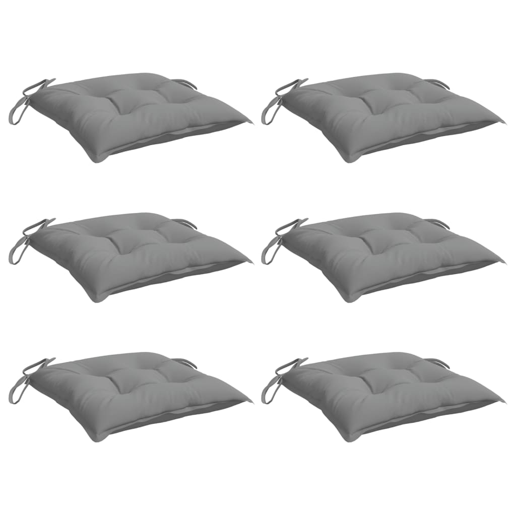 Jastuci za stolice 6 kom sivi 50 x 50 x 7 cm od tkanine Oxford