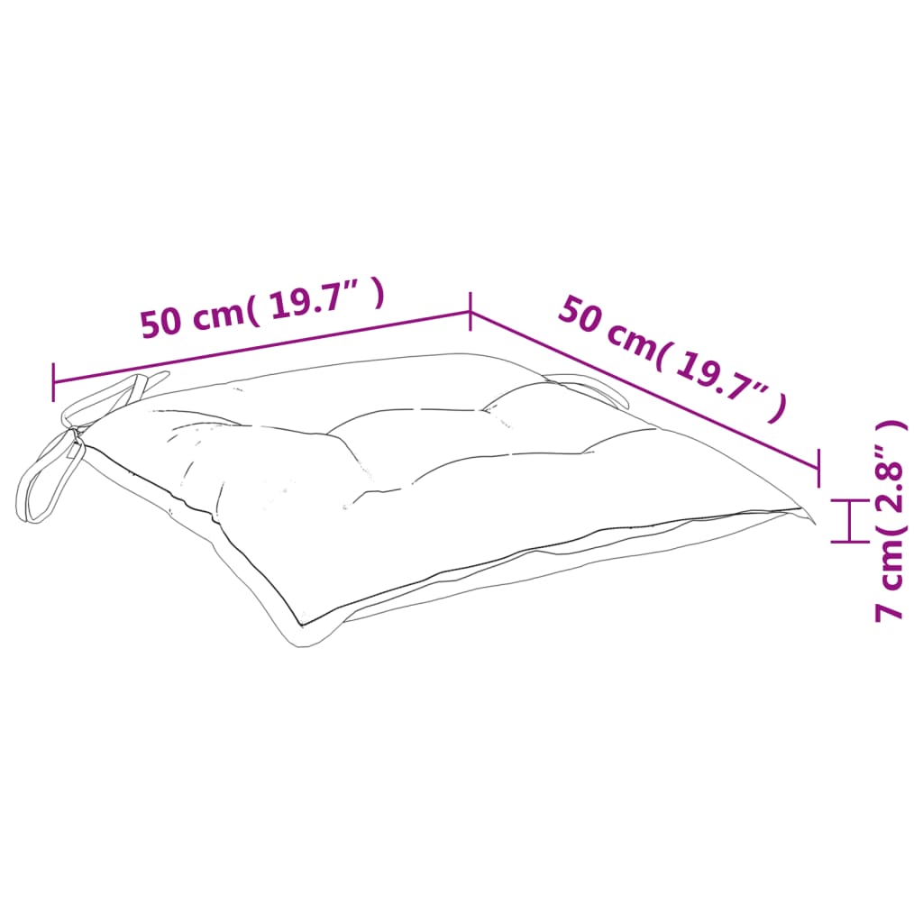 Jastuci za palete 2 kom crveni 50 x 50 x 7 cm od tkanine Oxford