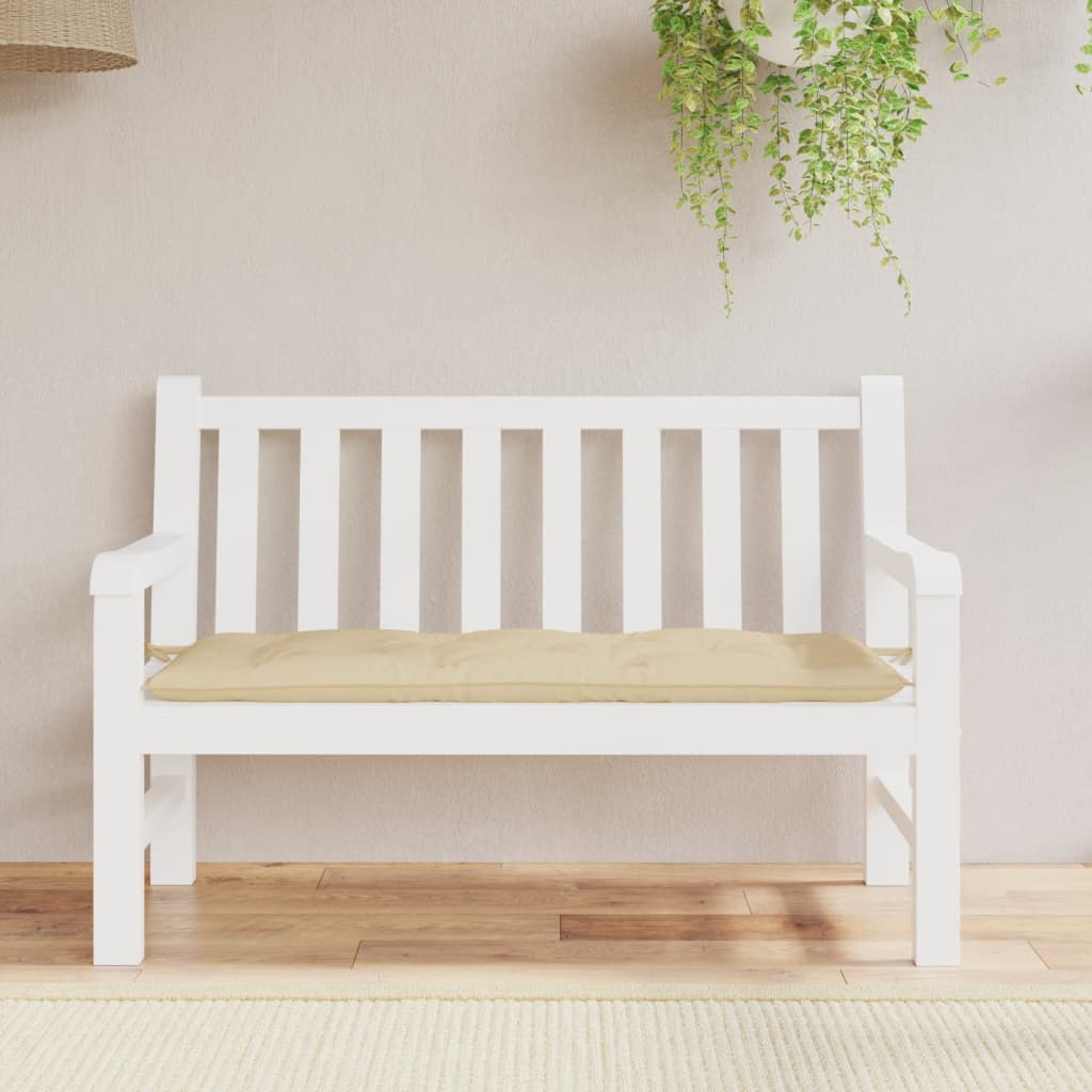 Jastuk za vrtnu klupu bež 120 x 50 x 7 cm od tkanine Oxford
