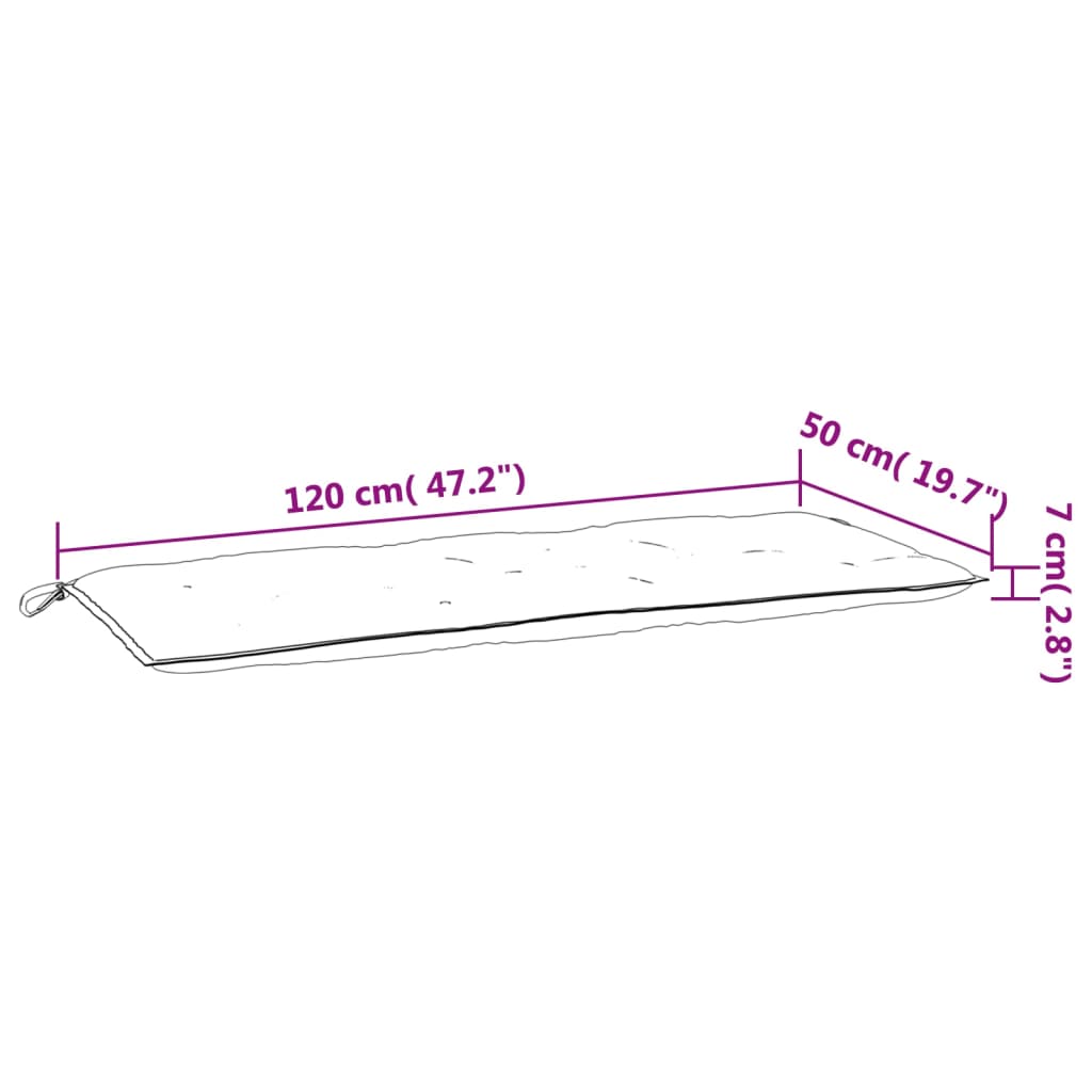 Jastuk za vrtnu klupu crveni 120 x 50 x 7 cm od tkanine Oxford