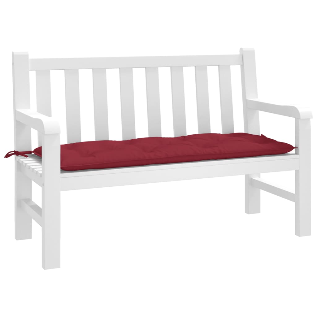Jastuk za vrtnu klupu boja vina 120 x 50 x 7 cm tkanina Oxford