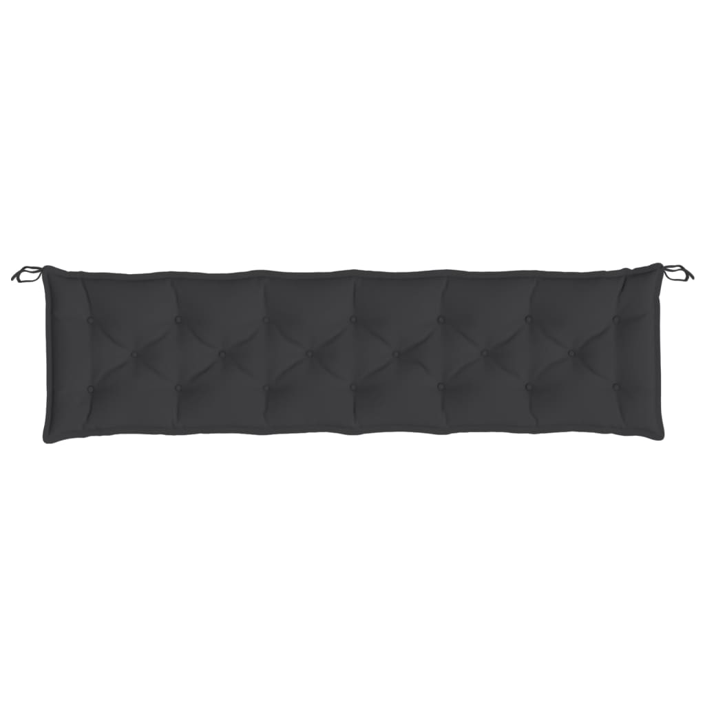 Jastuk za vrtnu klupu crni 200 x 50 x 7 cm od tkanine Oxford