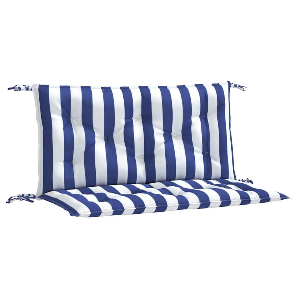 Jastuci za vrtnu klupu 2 kom plavo-bijeli prugasti 100x50x7 cm