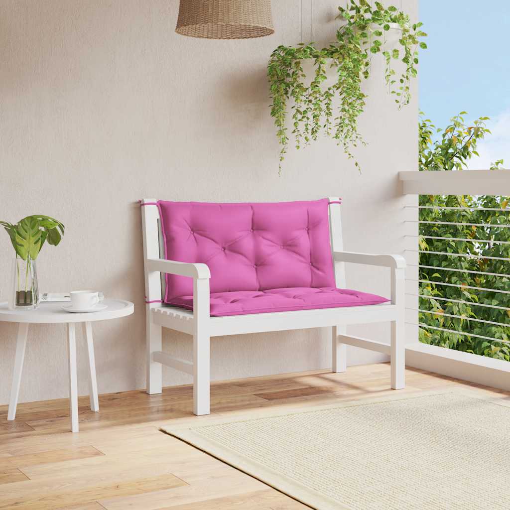 Jastuci za vrtnu klupu 2 kom ružičasti 100x50x7 cm tkanina