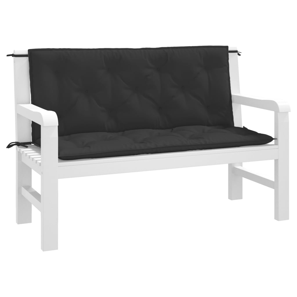 Jastuci za vrtnu klupu 2 kom crno 120x50x7 cm tkanine Oxford