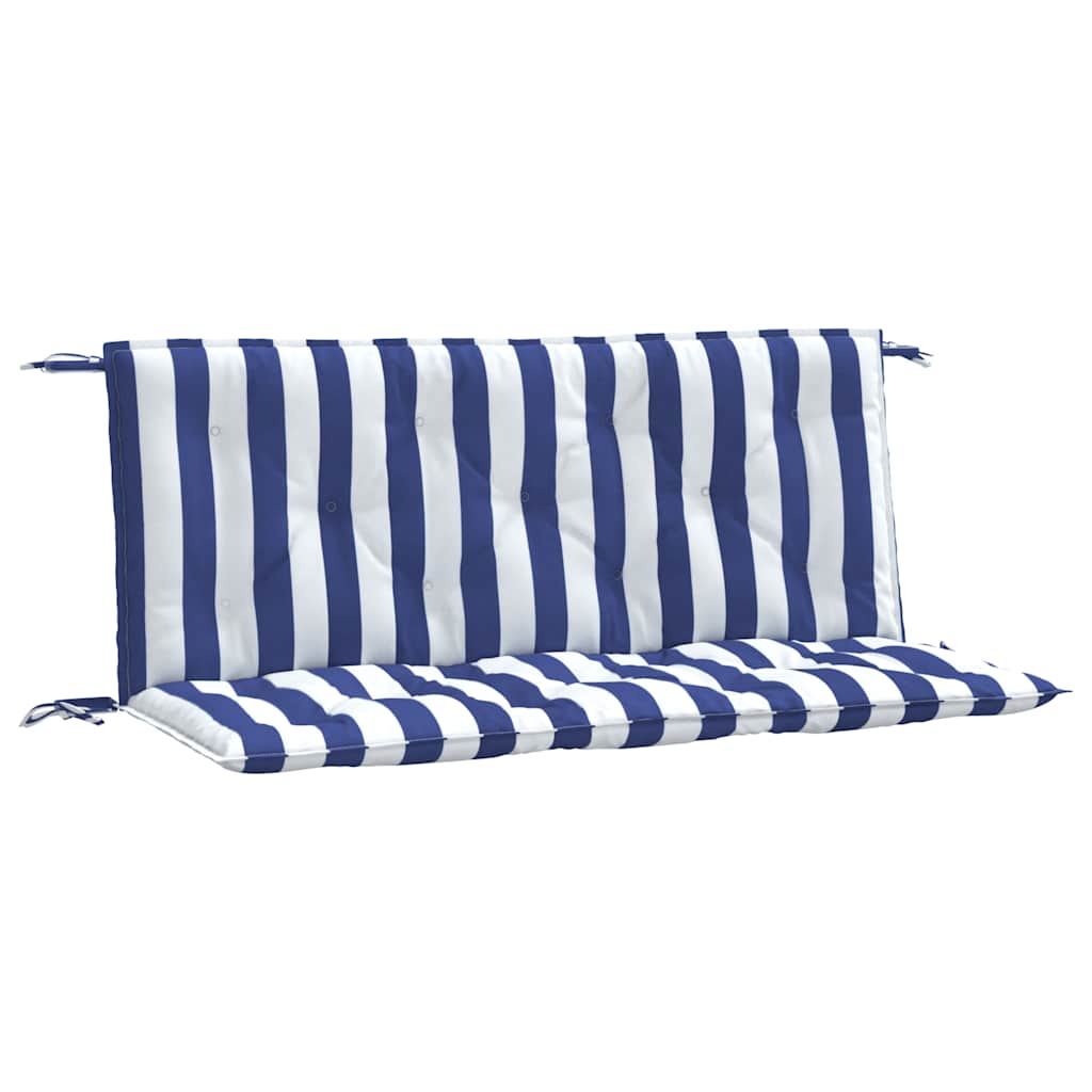 Jastuci za vrtnu klupu 2 kom plavo-bijeli prugasti 120x50x7 cm