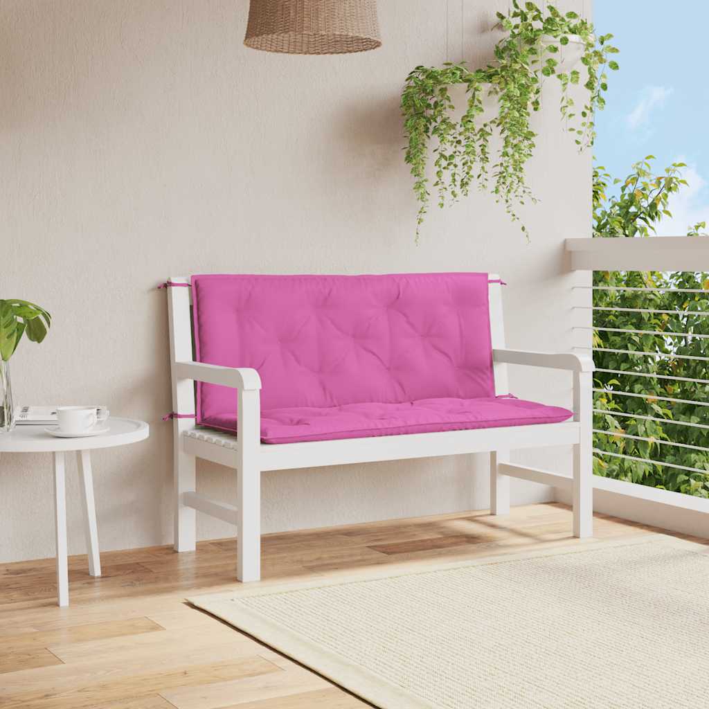 Jastuci za vrtnu klupu 2 kom ružičasti 120x50x7 cm tkanina