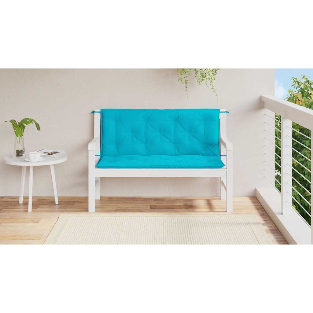 Jastuci za vrtnu klupu 2 kom tirkizni 120x50x7 cm od tkanine