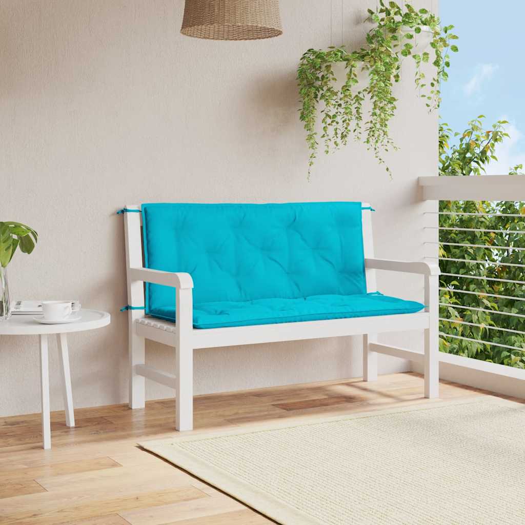 Jastuci za vrtnu klupu 2 kom tirkizni 120x50x7 cm od tkanine