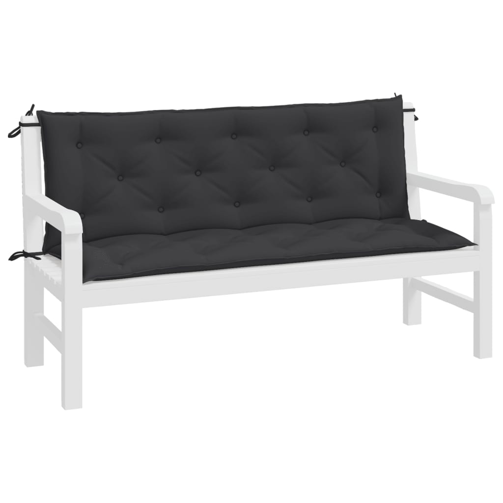 Jastuci za vrtnu klupu 2 kom crno 150x50x7 cm tkanine Oxford